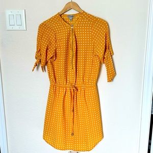 Medium Yellow Dress with White Polka Dots